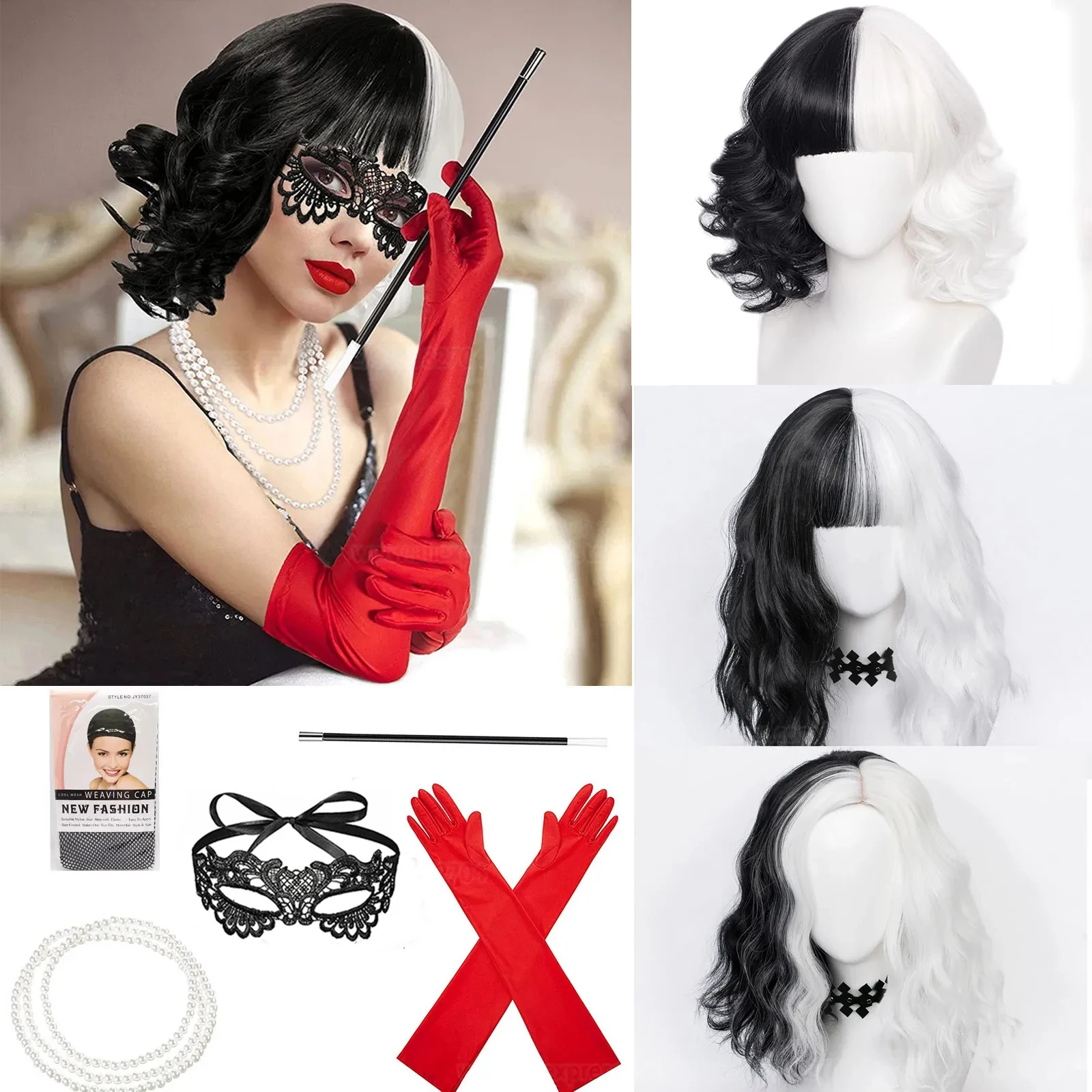 Heat Resistant Glove - Convention Anime Cruella de Vil Cosplay